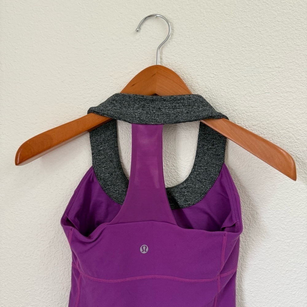 Lululemon Athletica Purple and Gray Athletic Sport Tank Top Women’s Size 4 - Picture 5 of 7
